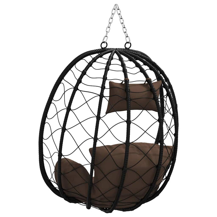 Hængende æggestol polyrattan 91,5 x 54,5 x 107 cm Brun