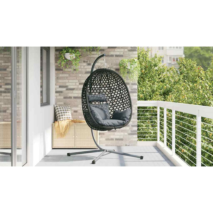 Hængende æggestol polyrattan 104 x 100 x 191 cm