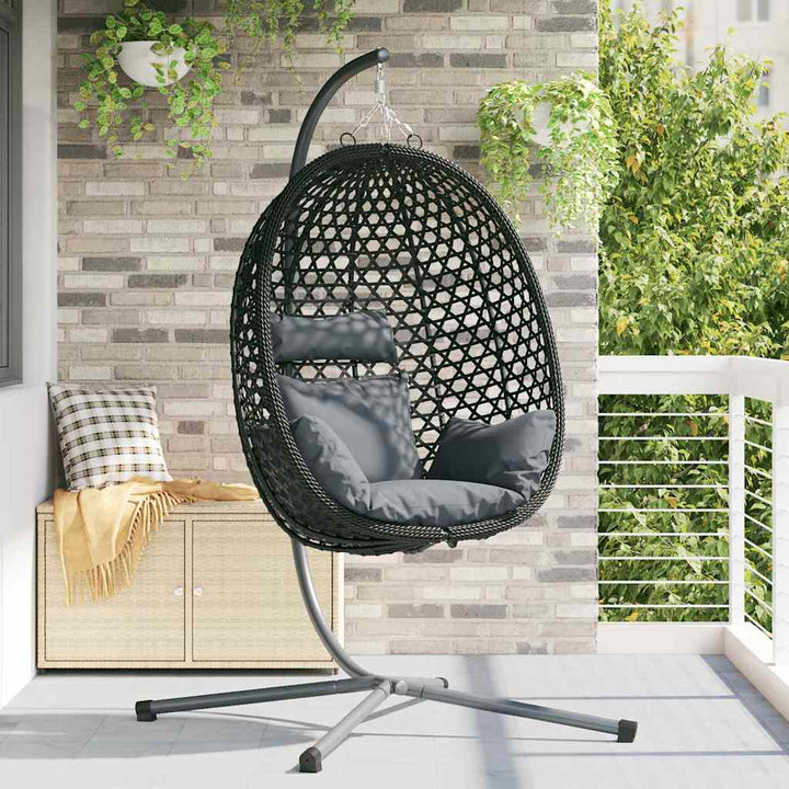 Hængende æggestol polyrattan 104 x 100 x 191 cm