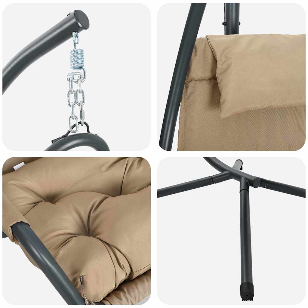 Hængende æggestol Gråbrun 94 x 107 x 196,5 cm Stål