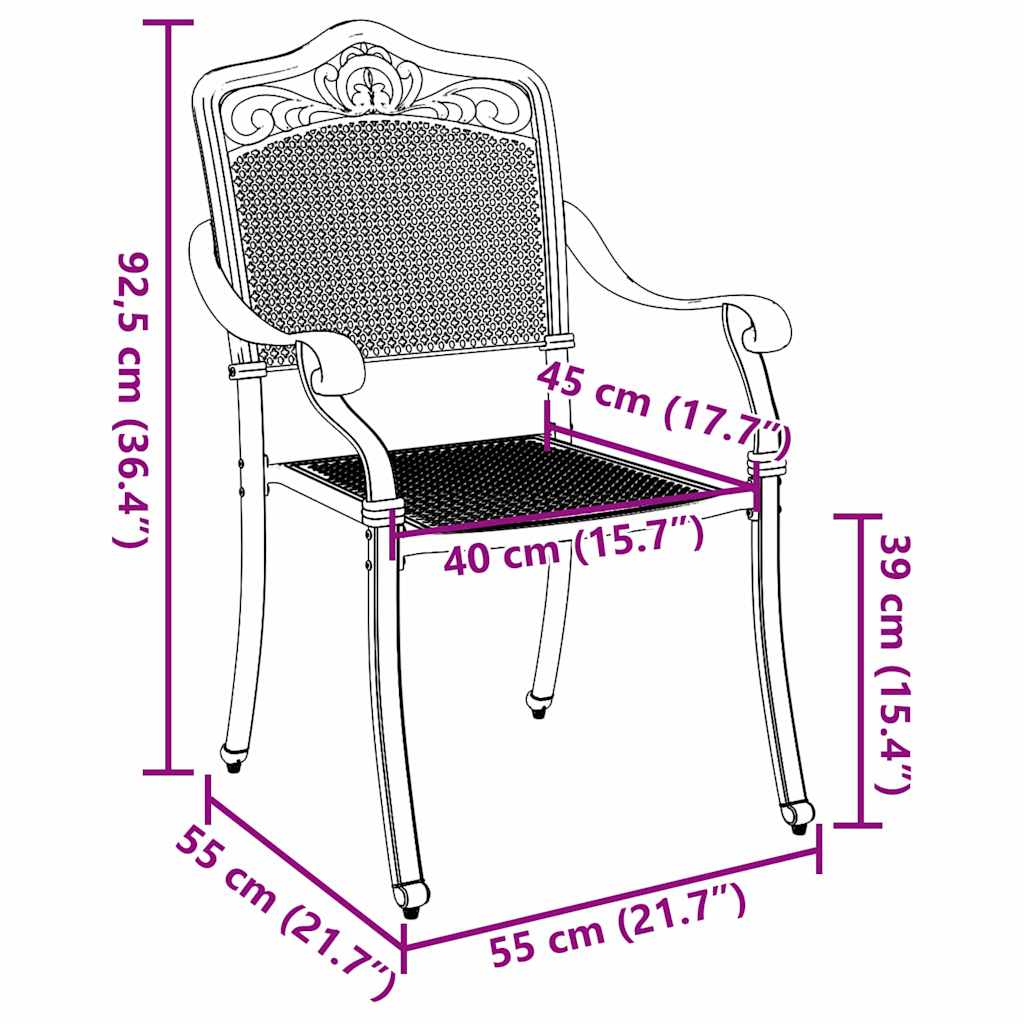 Have Stol 2 stk. Sort Aluminium