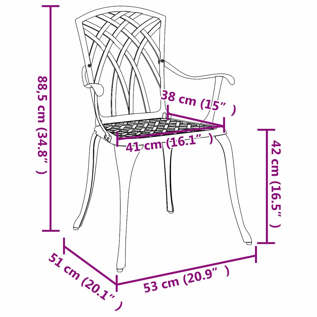 Have Stol 2 stk. Grøn Aluminium