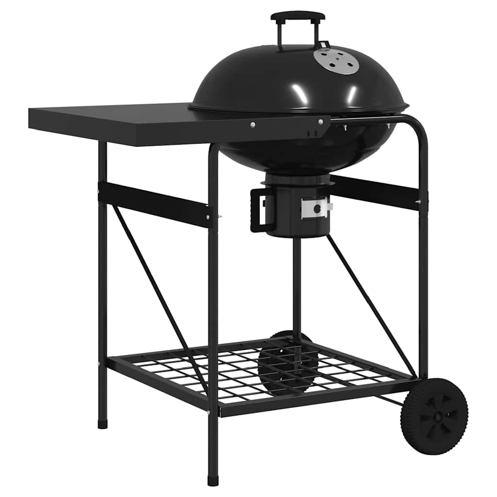 Udendørs grill med hjul Sort 91 x 71 x 107 cm Metal