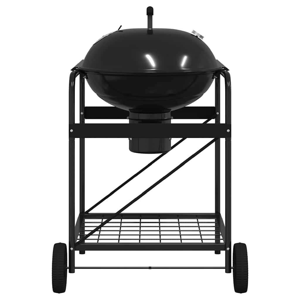 Udendørs grill med hjul Sort 91 x 71 x 107 cm Metal