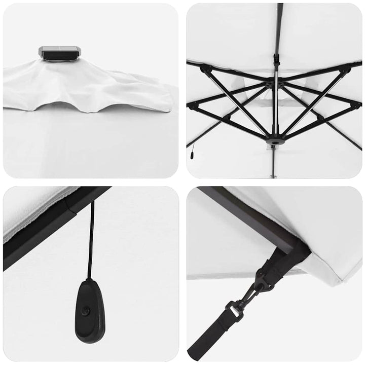 Parasol Sandfarvet 286 x 284 x 270 cm Aluminium og Polyester