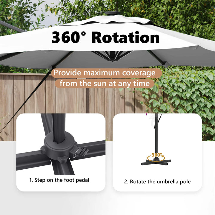 Parasol Sandfarvet 286 x 284 x 270 cm Aluminium og Polyester