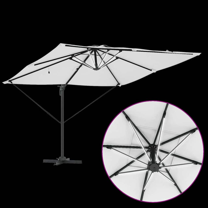Parasol Sandfarvet 286 x 284 x 270 cm Aluminium og Polyester