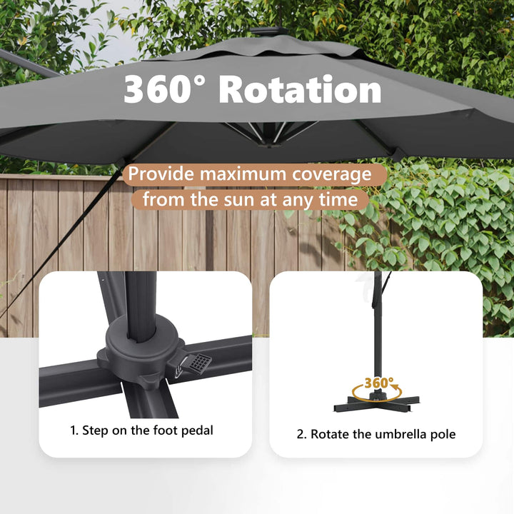 Parasol Antracit 286 x 284 x 270 cm Aluminium og Polyester