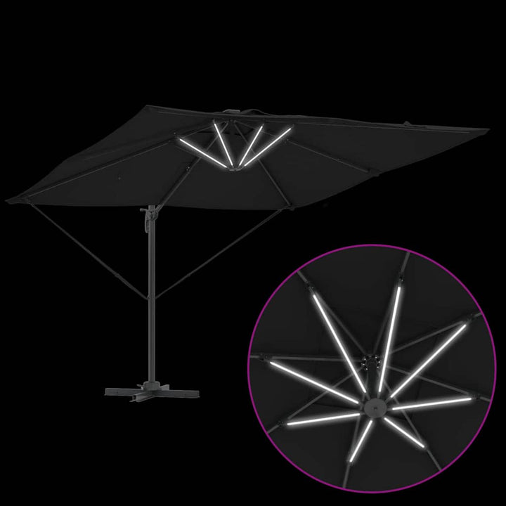Parasol Sort 286 x 284 x 270 cm Aluminium og Polyester
