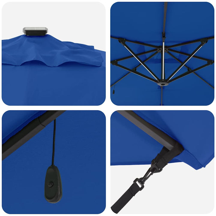 Parasol Azure Blue 286 x 284 x 270 cm Aluminium og Polyester