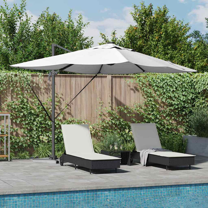Parasol Sandfarvet 352 x 251 x 265 cm Polyester og Aluminium