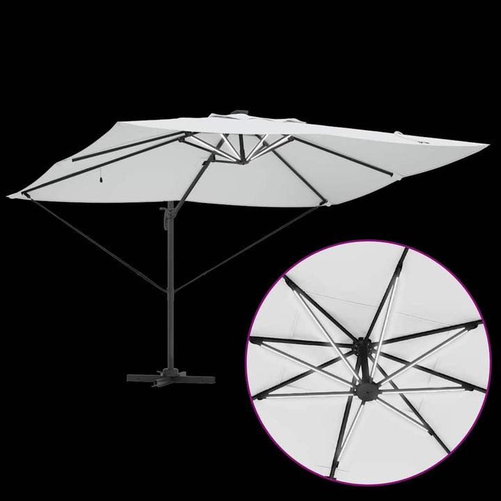 Parasol Sandfarvet 352 x 251 x 265 cm Polyester og Aluminium