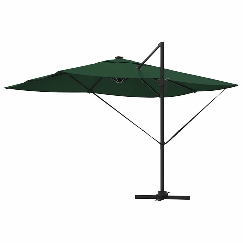 Parasol med lås Grøn 352 x 251 x 265 cm Polyester og Aluminium