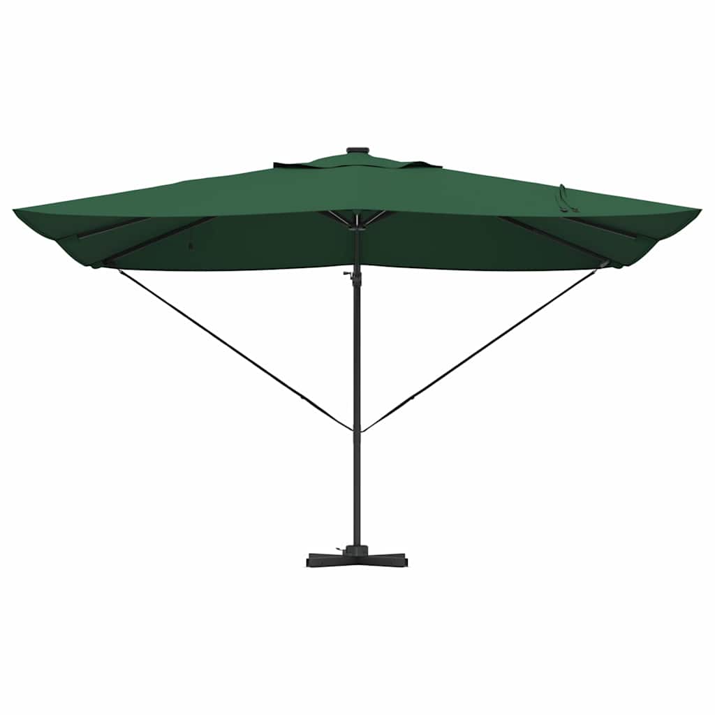Parasol med lås Grøn 352 x 251 x 265 cm Polyester og Aluminium