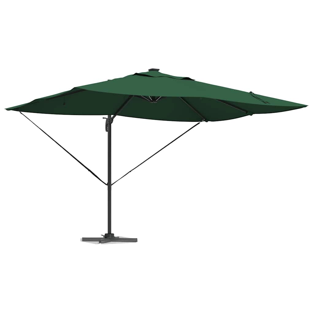 Parasol med lås Grøn 352 x 251 x 265 cm Polyester og Aluminium