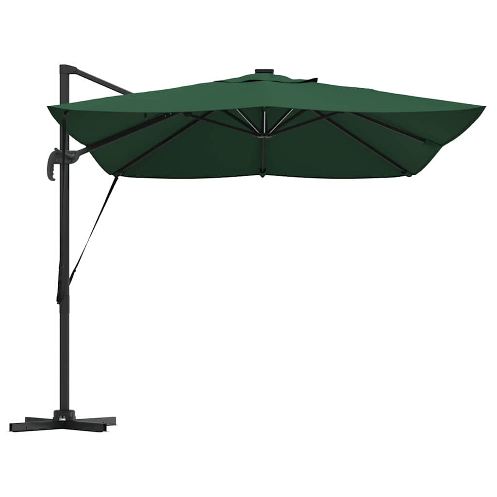 Parasol med lås Grøn 352 x 251 x 265 cm Polyester og Aluminium