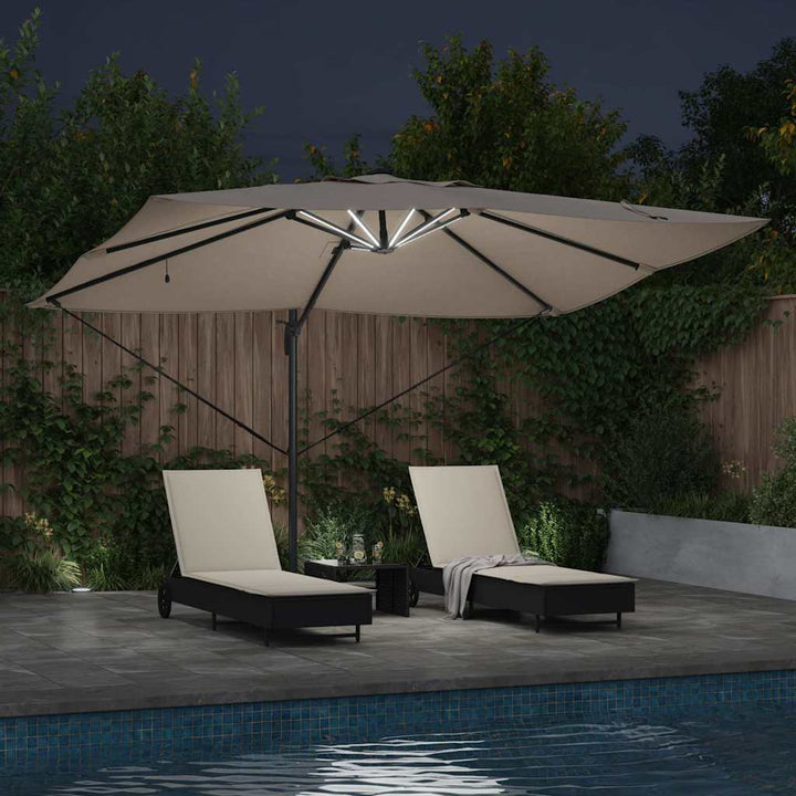 Parasol Gråbrun 352 x 251 x 265 cm Polyester og Aluminium