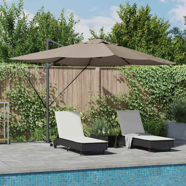 Parasol Gråbrun 352 x 251 x 265 cm Polyester og Aluminium