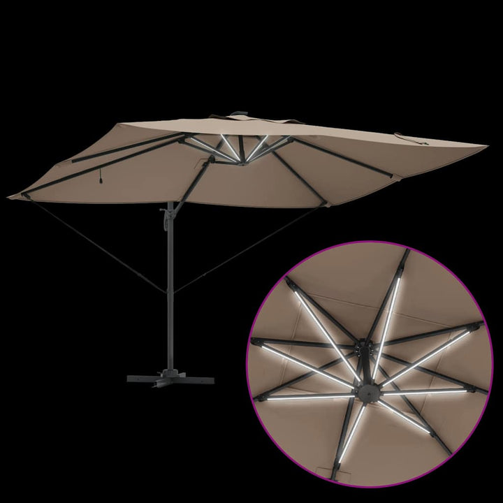 Parasol Gråbrun 352 x 251 x 265 cm Polyester og Aluminium