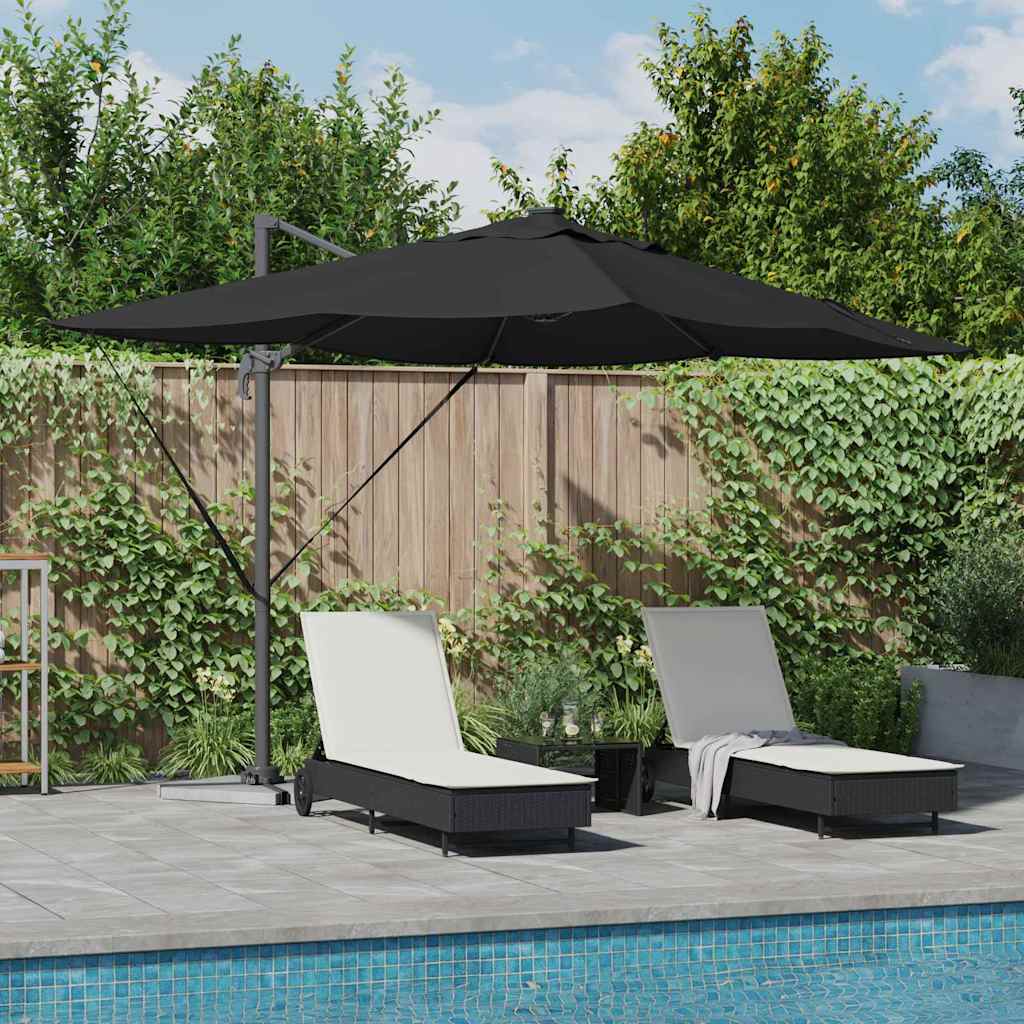 Parasol med lås Sort 352 x 251 x 265 cm Polyester og Aluminium