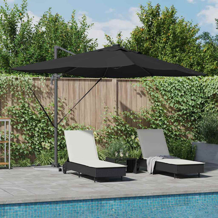Parasol med lås Sort 352 x 251 x 265 cm Polyester og Aluminium