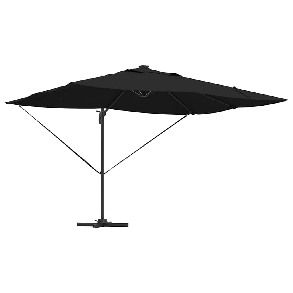 Parasol med lås Sort 352 x 251 x 265 cm Polyester og Aluminium