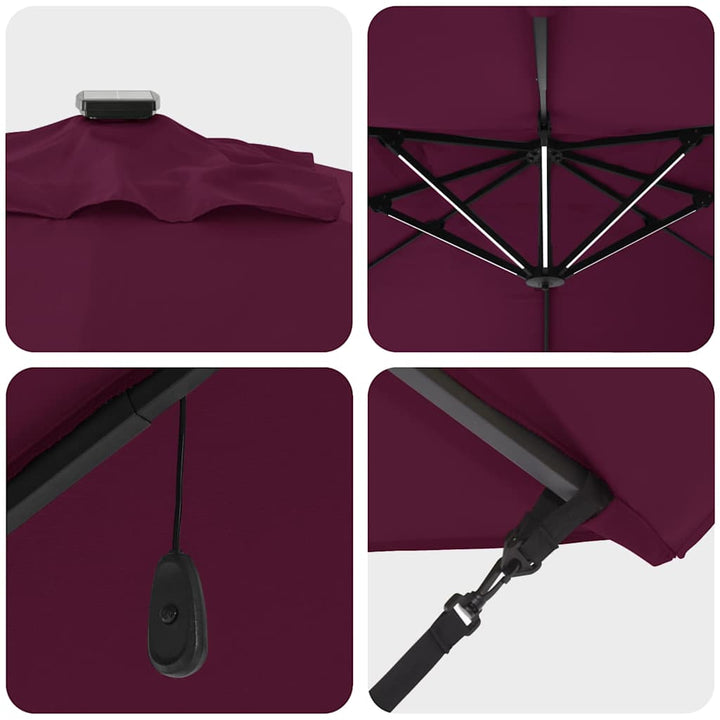 Parasol Bordeaux Rød 352 x 251 x 265 cm Polyester og Aluminium