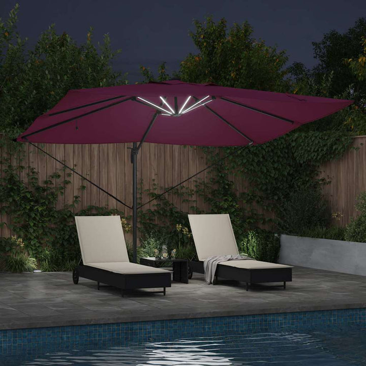 Parasol Bordeaux Rød 352 x 251 x 265 cm Polyester og Aluminium