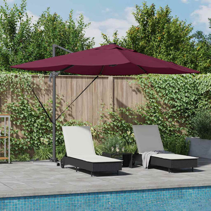 Parasol Bordeaux Rød 352 x 251 x 265 cm Polyester og Aluminium