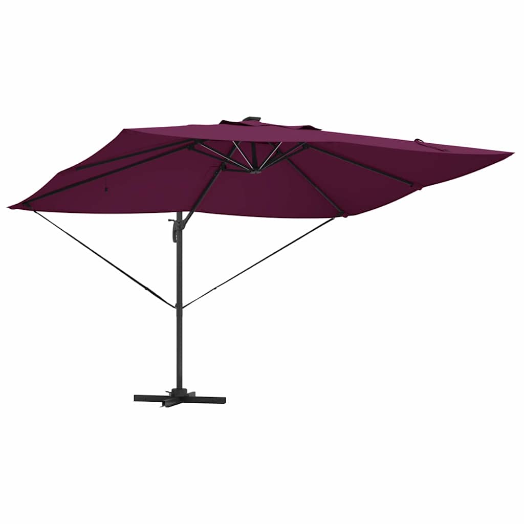 Parasol Bordeaux Rød 352 x 251 x 265 cm Polyester og Aluminium