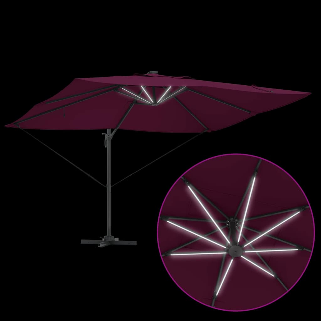 Parasol Bordeaux Rød 352 x 251 x 265 cm Polyester og Aluminium