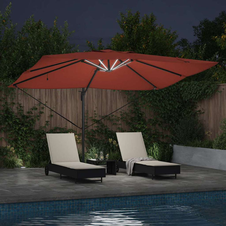 Parasol Terrakotta 352 x 251 x 265 cm Polyester og Aluminium