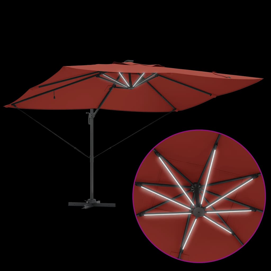 Parasol Terrakotta 352 x 251 x 265 cm Polyester og Aluminium