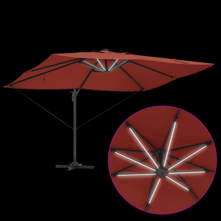 Parasol Terrakotta 352 x 251 x 265 cm Polyester og Aluminium