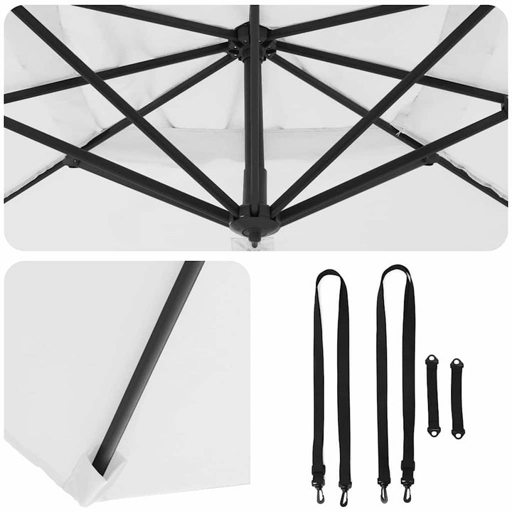 Roma Parasol Beige 286 x 284 x 265 cm Aluminium og Polyester