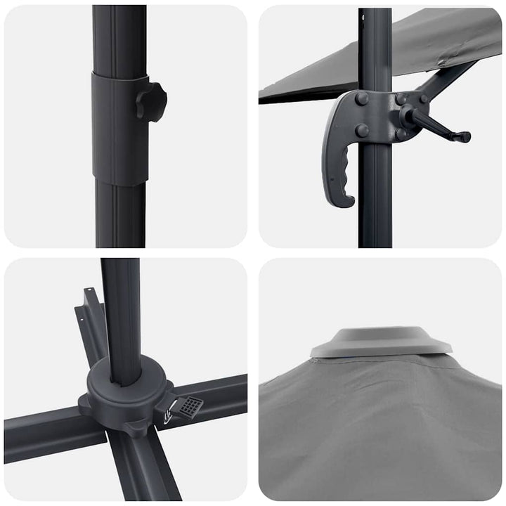 Roma Parasol Antracit 286 x 284 x 265 cm Aluminium og Polyester