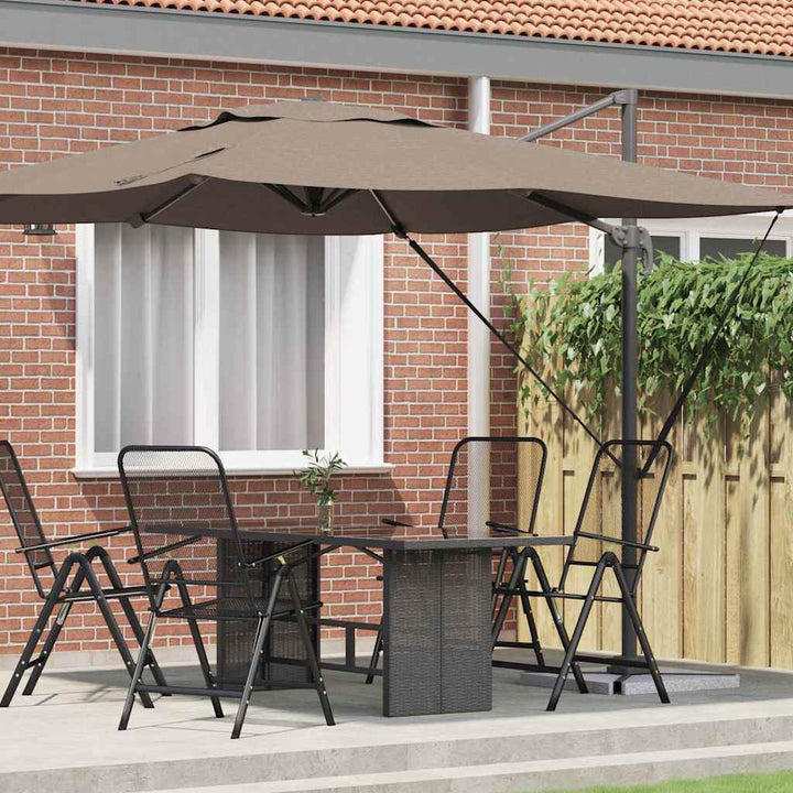 Roma Parasol Gråbrun 286 x 284 x 265 cm Aluminium og Polyester