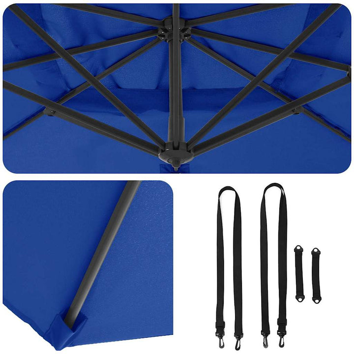 Roma Parasol Blå 286 x 284 x 265 cm Aluminium og Polyester