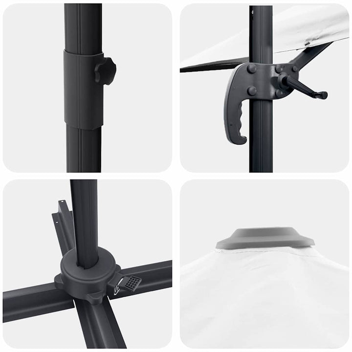 Parasol Sandfarvet 351 x 250 x 260 cm Polyester og Aluminium