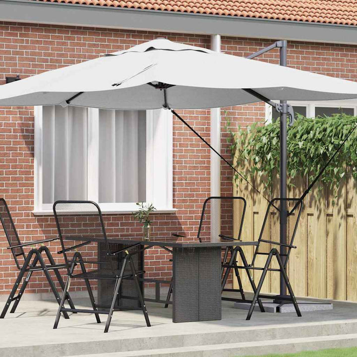 Parasol Sandfarvet 351 x 250 x 260 cm Polyester og Aluminium