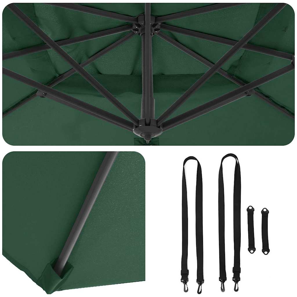 Parasol Grøn 351 x 250 x 260 cm Polyester og Aluminium