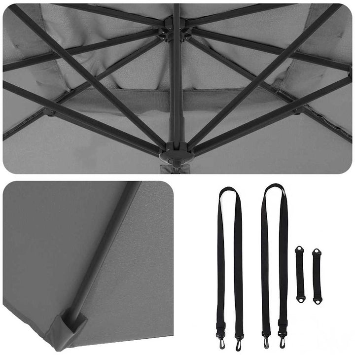 Parasol Antracit 351 x 250 x 260 cm Polyester og Aluminium