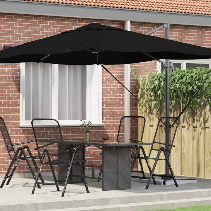 Parasol Sort 351 x 250 x 260 cm Polyester og Aluminium