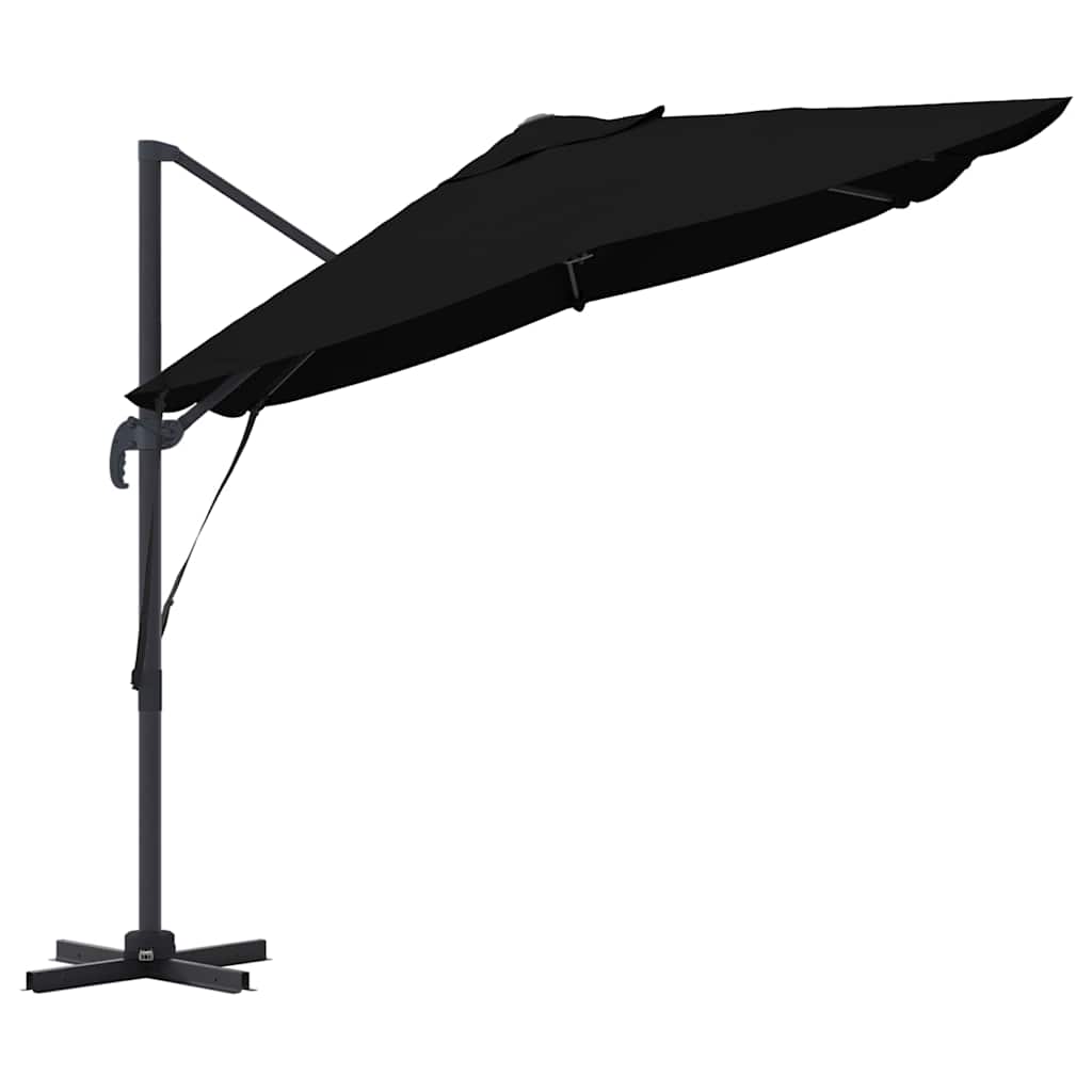 Parasol Sort 351 x 250 x 260 cm Polyester og Aluminium