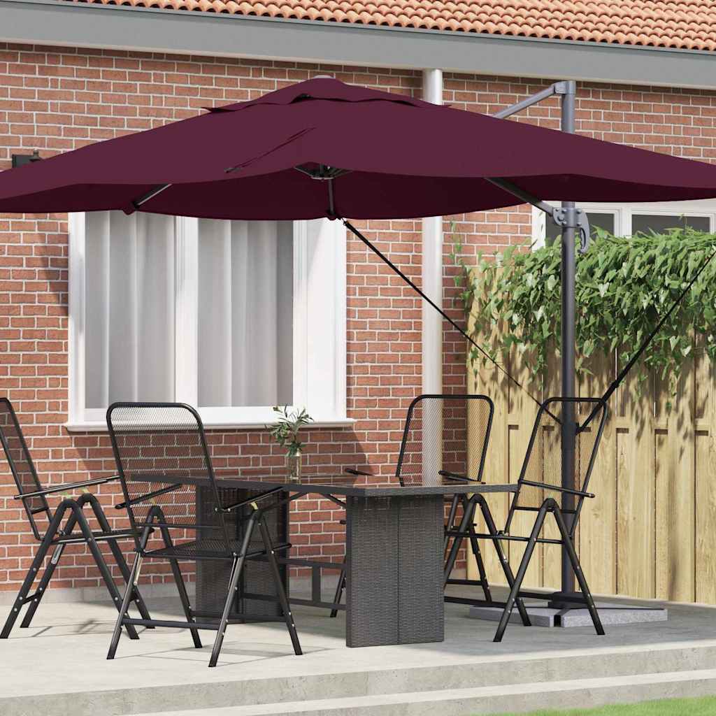 Parasol Bordeaux Rød 351 x 250 x 260 cm Polyester og Aluminium