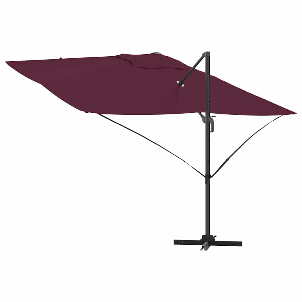 Parasol Bordeaux Rød 351 x 250 x 260 cm Polyester og Aluminium
