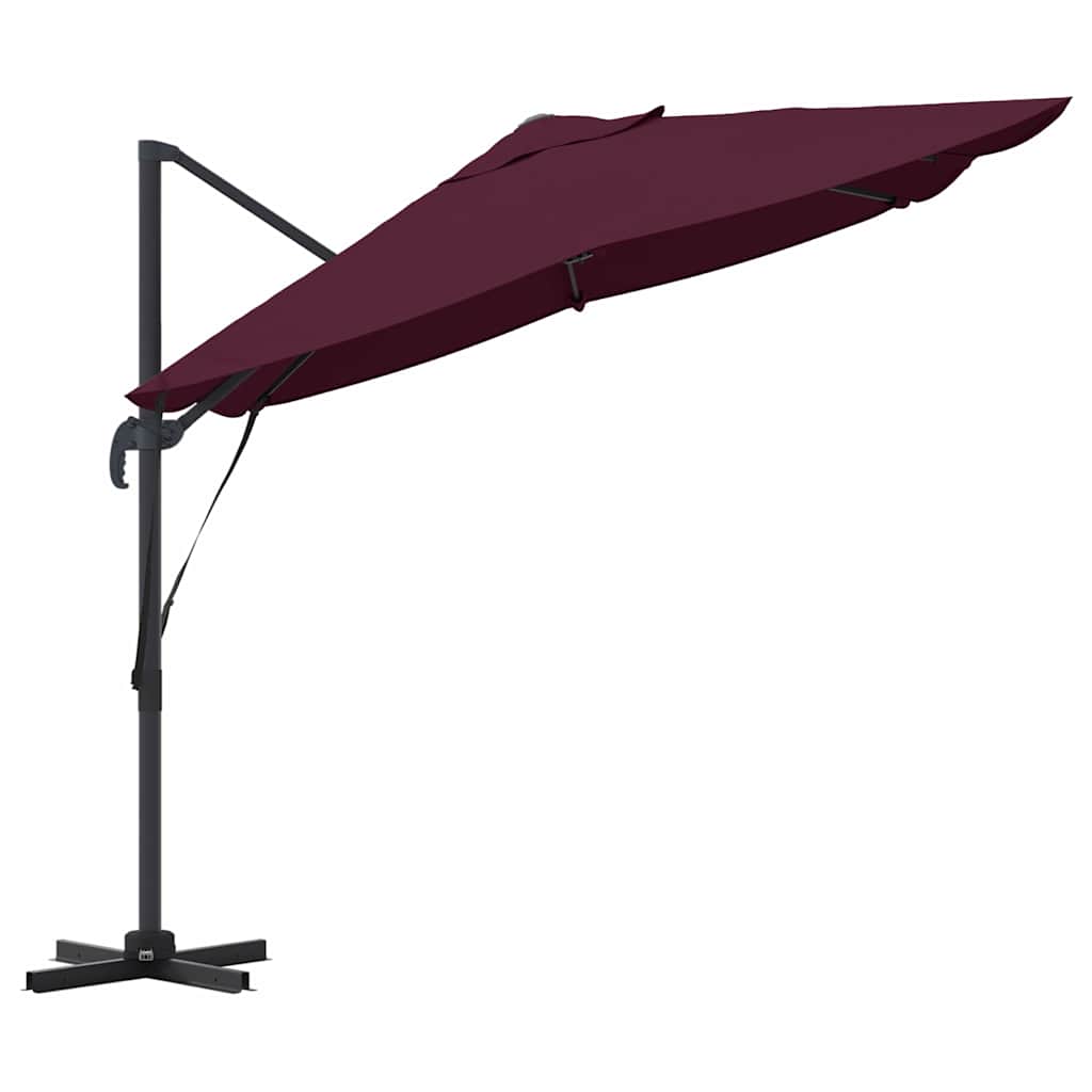 Parasol Bordeaux Rød 351 x 250 x 260 cm Polyester og Aluminium