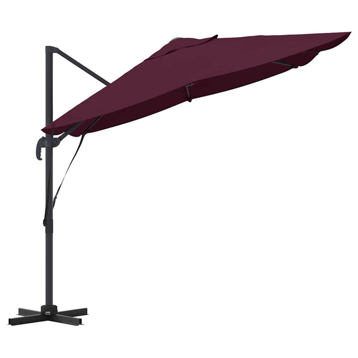 Parasol Bordeaux Rød 351 x 250 x 260 cm Polyester og Aluminium