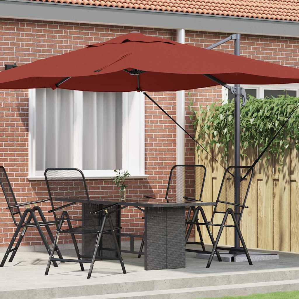 Parasol Terrakotta 351 x 250 x 260 cm Polyester og Aluminium