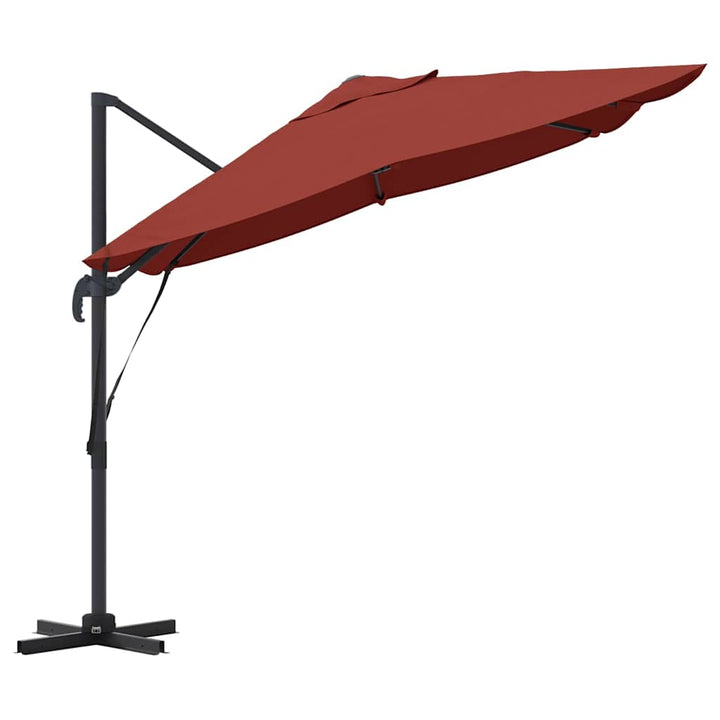 Parasol Terrakotta 351 x 250 x 260 cm Polyester og Aluminium